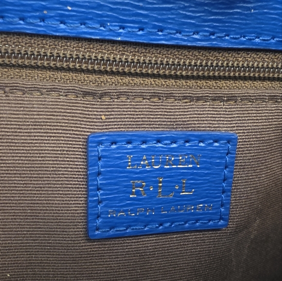 GUC Ralph Lauren Saffiano Leather Work Tote Royal Blue - Picture 10 of 10